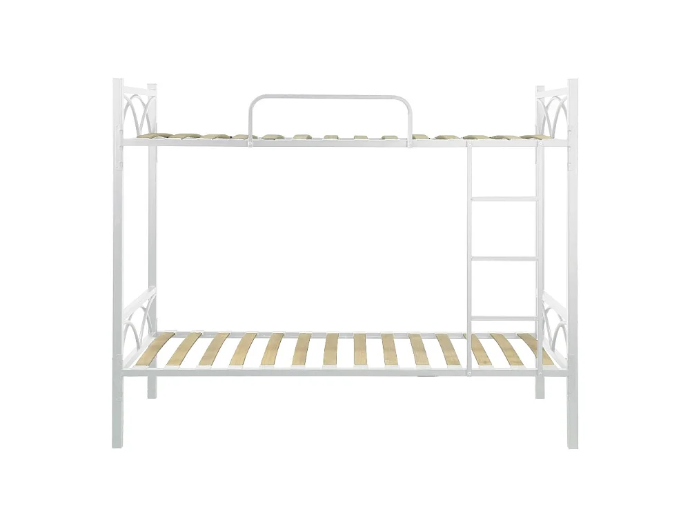 Letto a castello in metallo bianco con reti incluse Wind 80x198x161H
