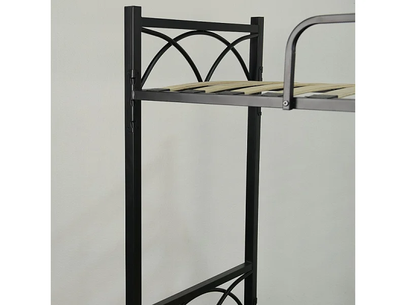 Letto a castello in metallo bianco con reti incluse Wind 80x198x161H