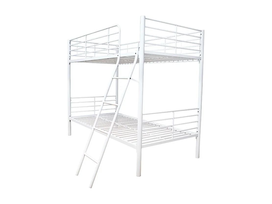 Letto a castello in metallo Monza colore bianco 199x86.5x159.5