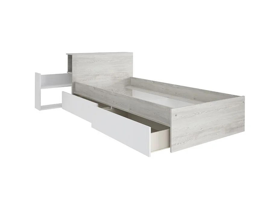 Letto vintage con comodino estraibile 1666 colore bianco