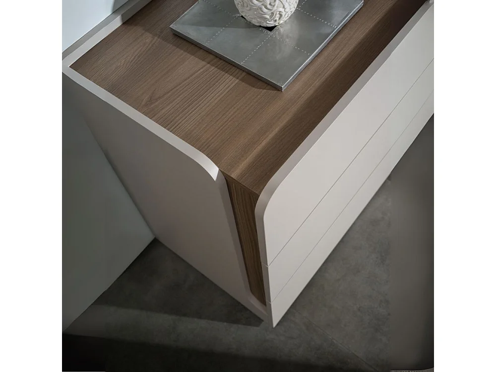 Camera da letto cashmere olmo biscotto armadio 6 ante con specchi e letto contenitore Loana