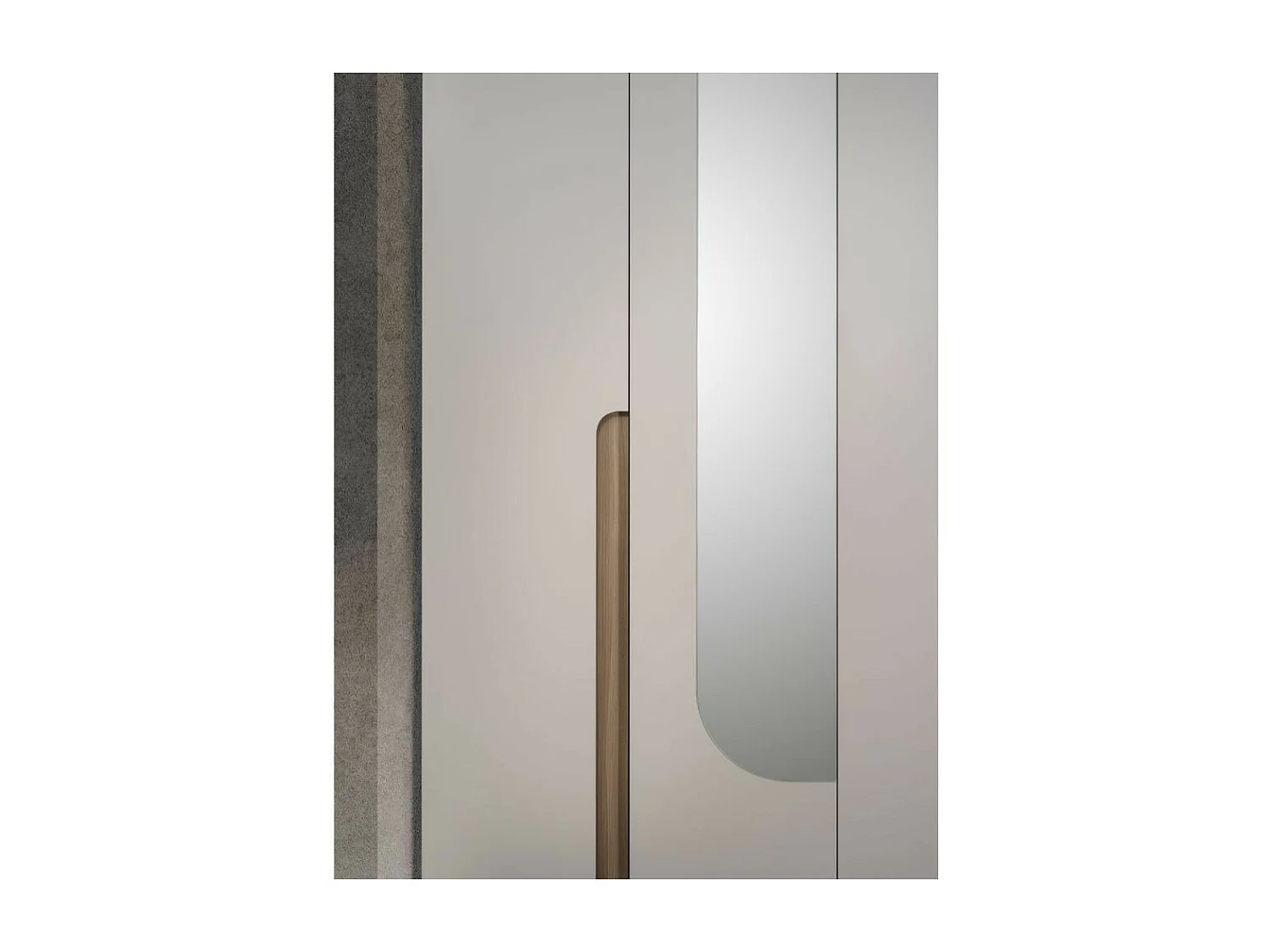 Camera da letto cashmere olmo biscotto armadio 6 ante con specchi e letto contenitore Loana