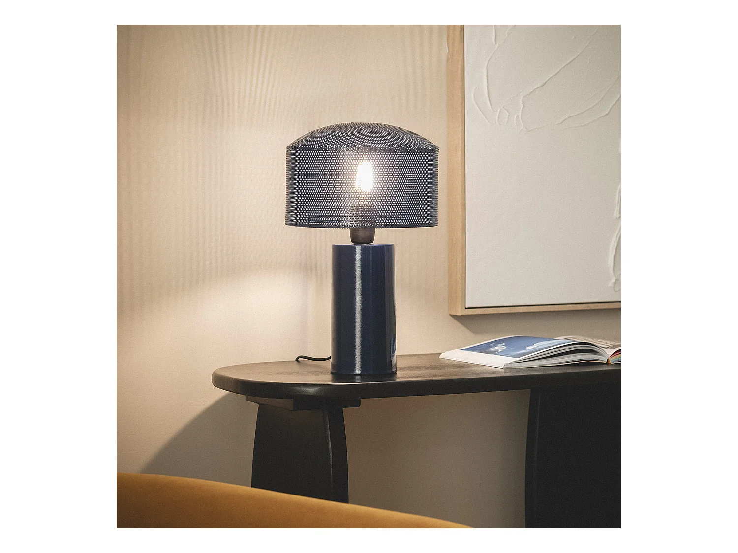 Lámpara de Mesa Metal Kondavil Azul