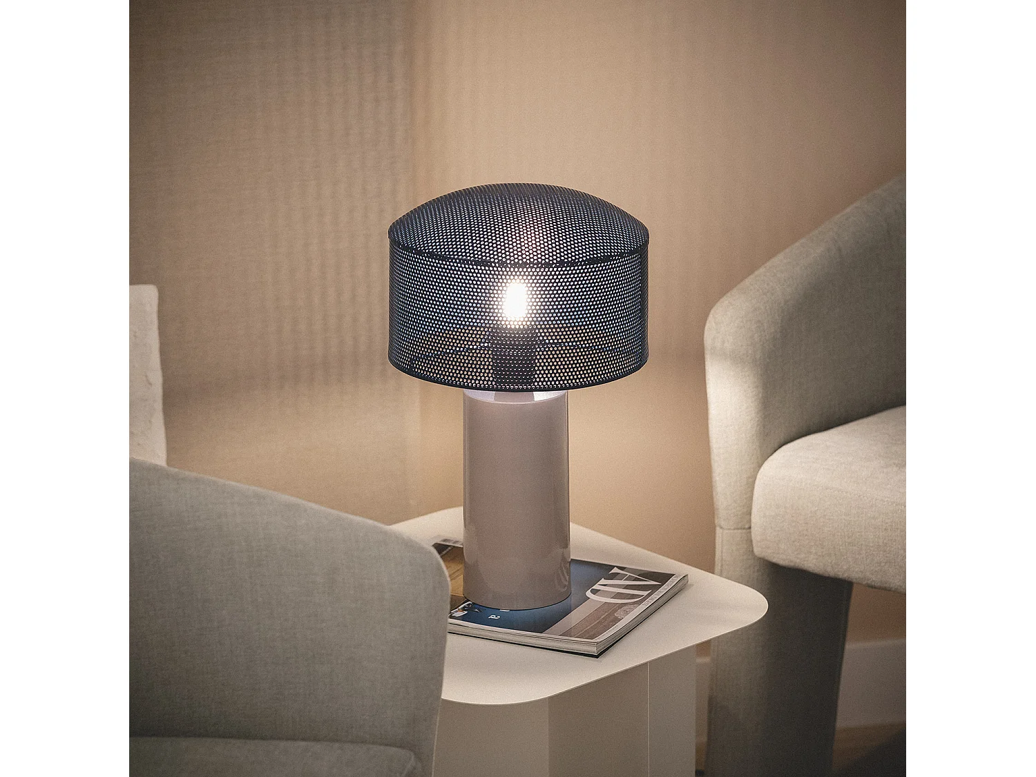 Lampe à Poser Métal Kondavil Bleu