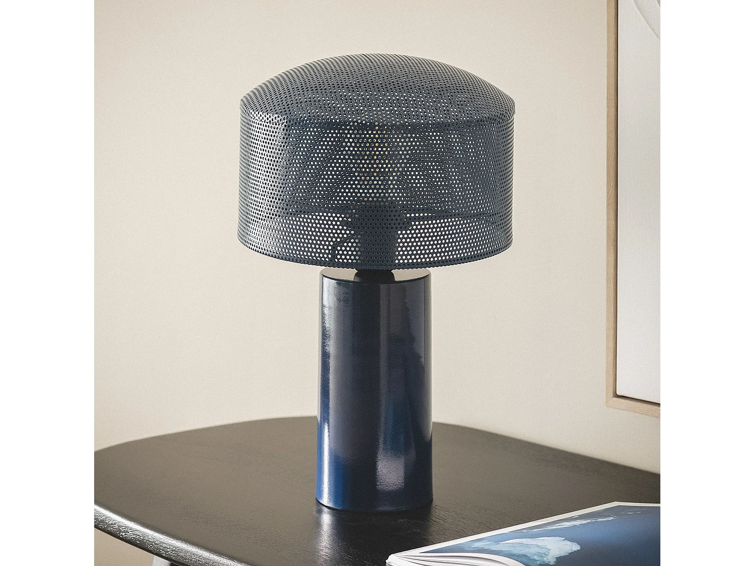 Lampada da Tavolo Metallo Kondavil Azzurro