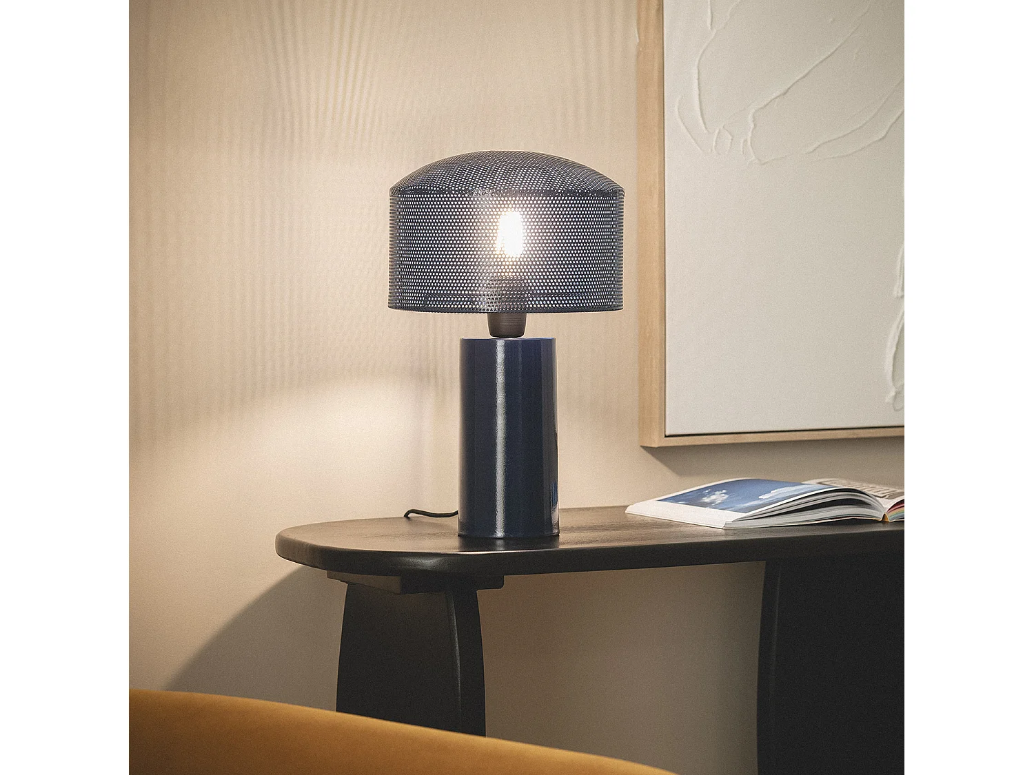 Lampada da Tavolo Metallo Kondavil Azzurro