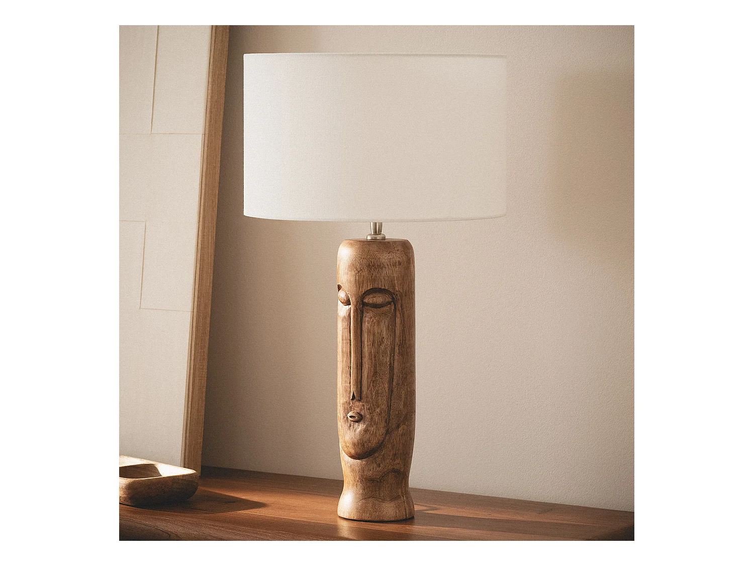 Lampe à Poser Bois Totem ILUZZIA Blanc