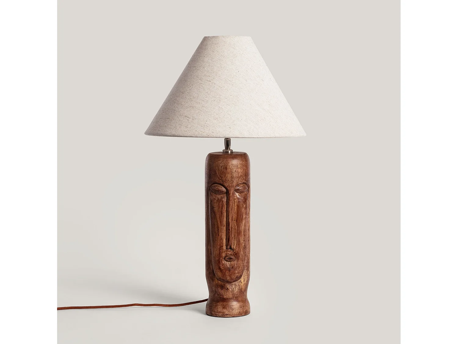 Lampada da Tavolo Legno Totem ILUZZIA Beige