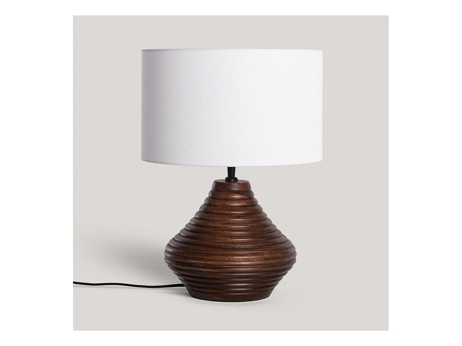 Lampe à Poser Bois Akriti ILUZZIA Blanc