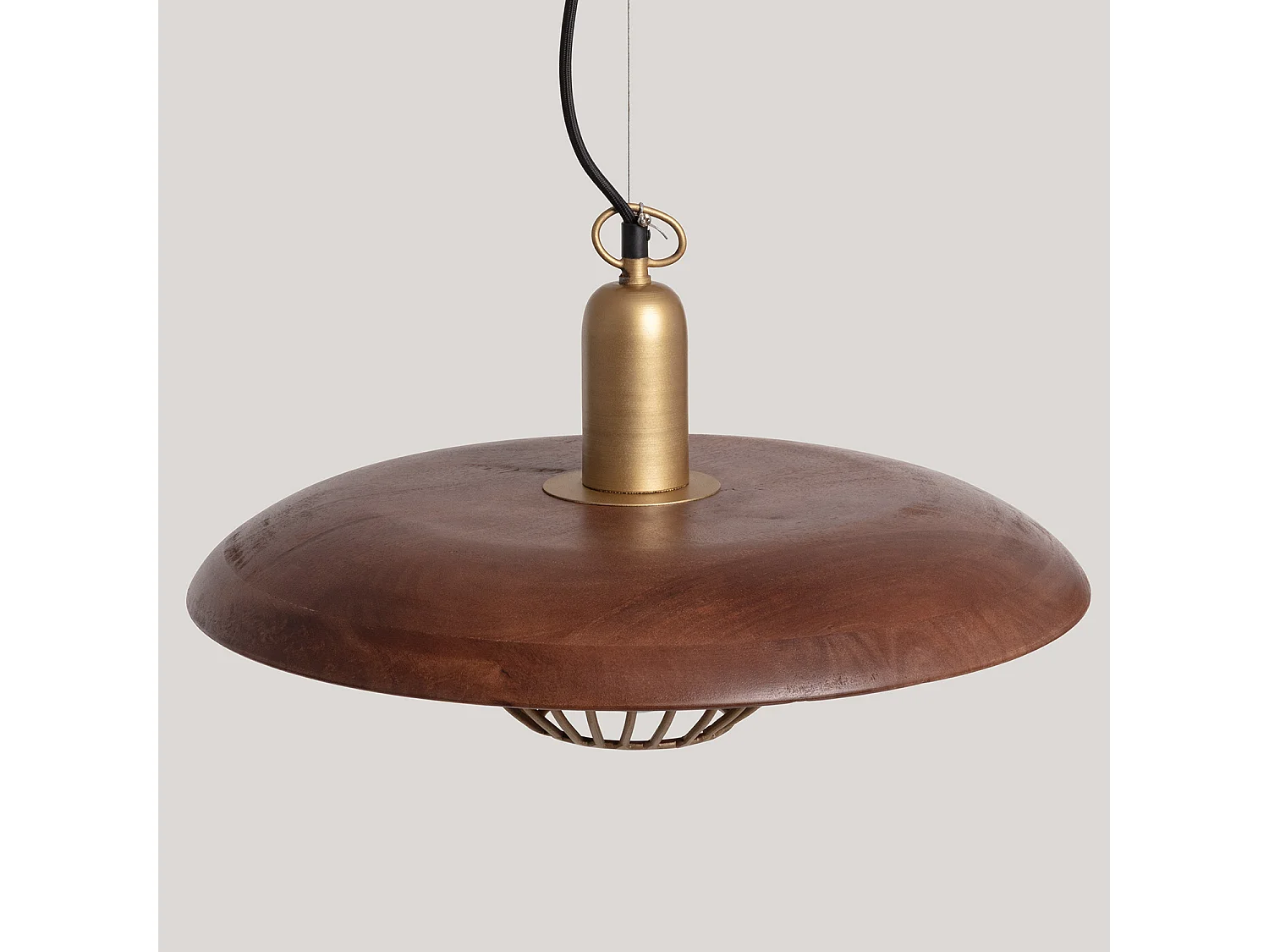 Lampada a Sospensione Metallo e Legno Alika ILUZZIA Oro