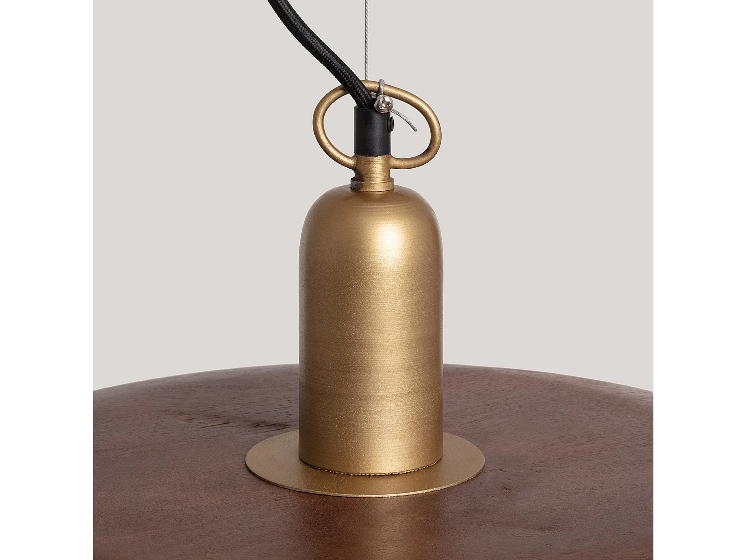Lampada a Sospensione Metallo e Legno Alika ILUZZIA Oro
