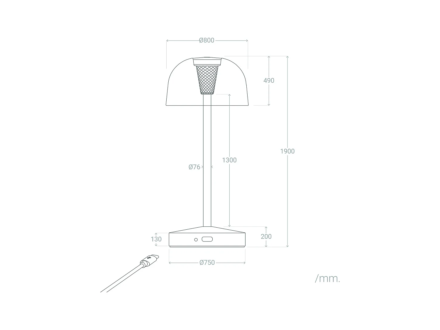 Lampada da Tavolo LED Portatile per Esterni con Batteria USB Ricaricabile Lendora Bianco