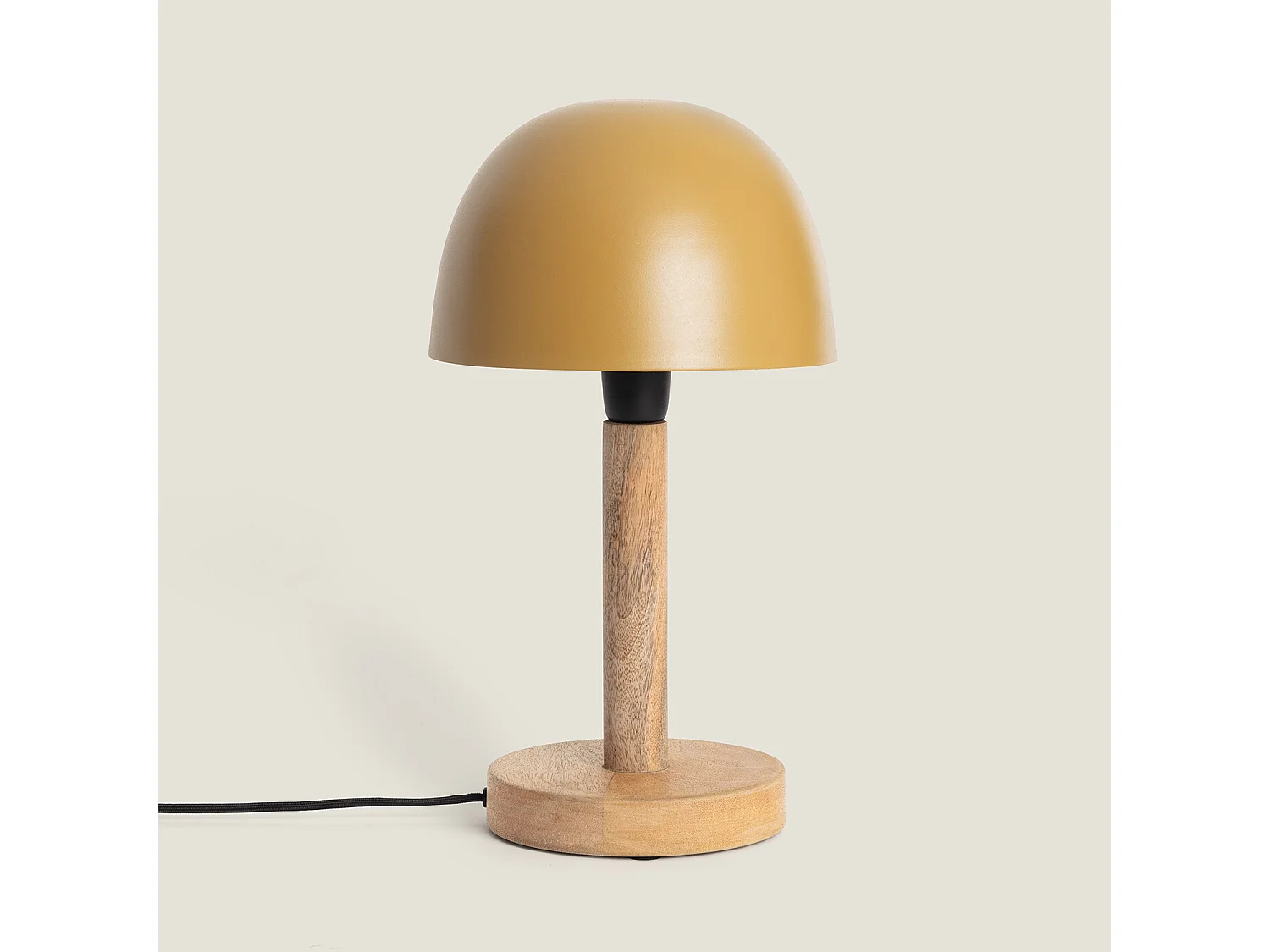 Lampe à Poser Métal et Bois Mallavi Jaune