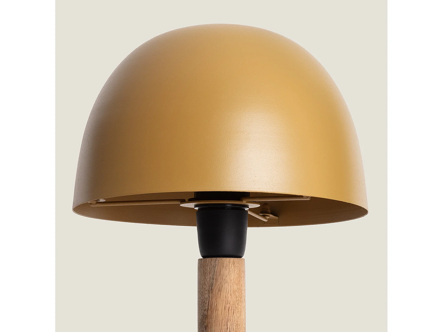 Lampe à Poser Métal et Bois Mallavi Jaune