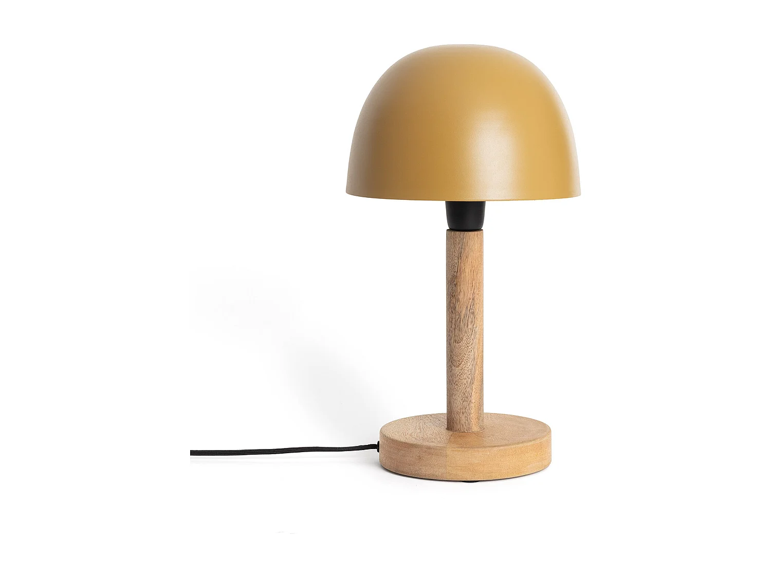 Lampada da Tavolo Metallo e Legno Mallavi Giallo