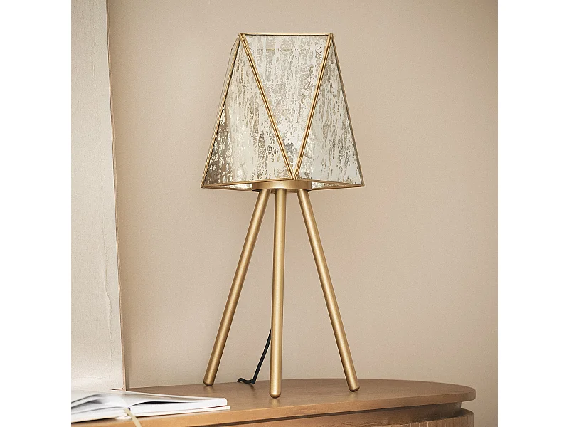 Lampada da Tavolo Metallo e Vetro Mattina ILUZZIA Oro