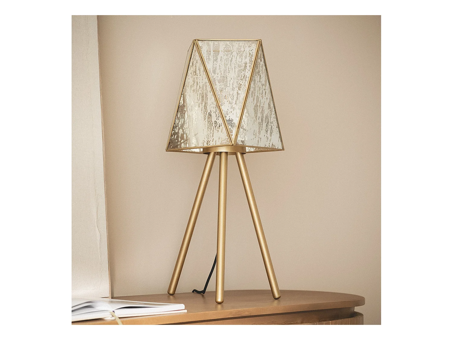 Lampe à Poser Métal et Verre Mattina Doré