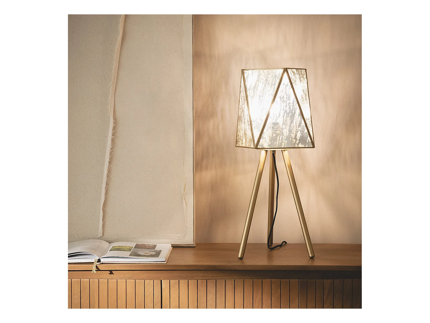 Lampe à Poser Métal et Verre Mattina Doré