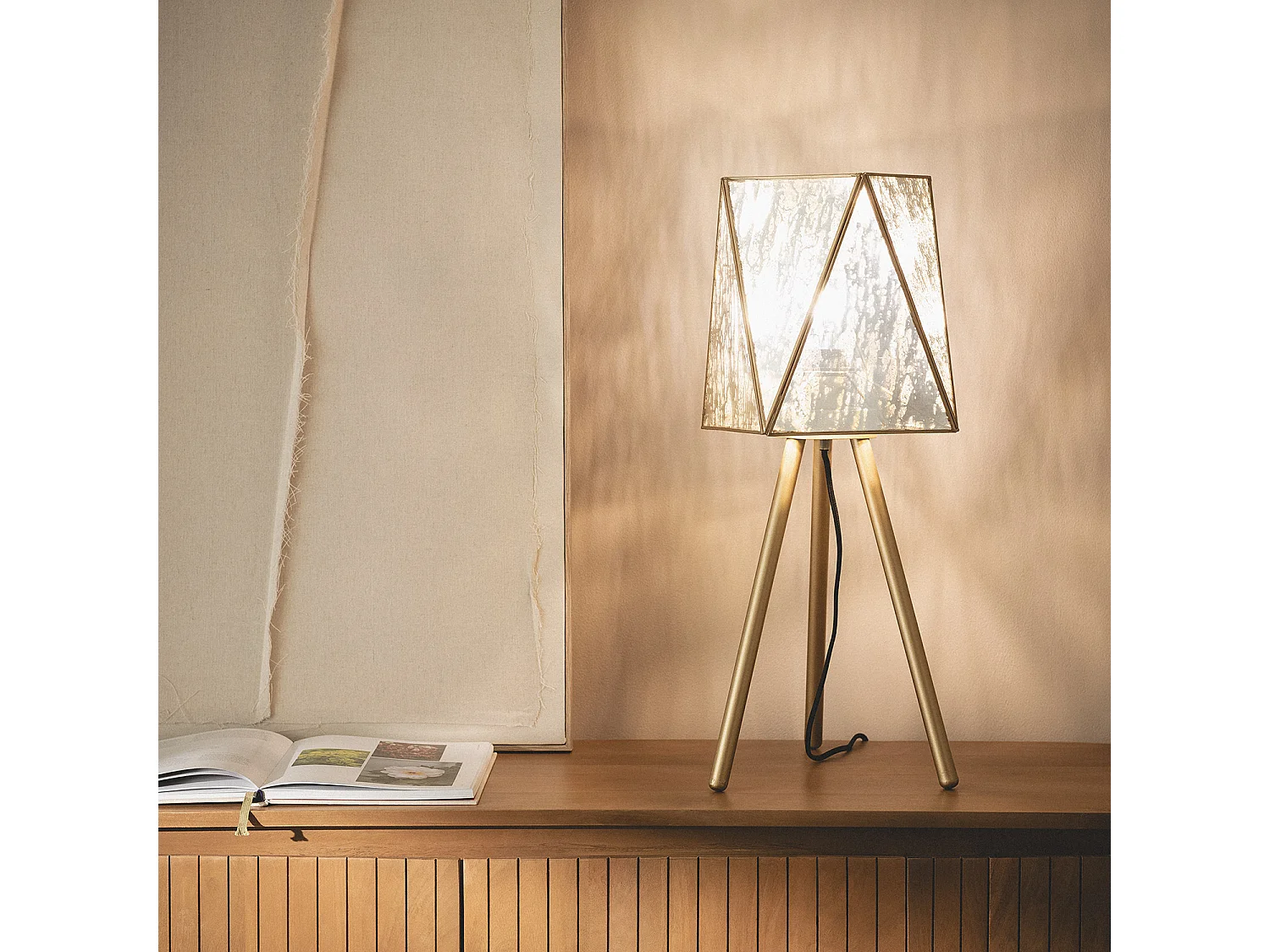 Lampada da Tavolo Metallo e Vetro Mattina ILUZZIA Oro