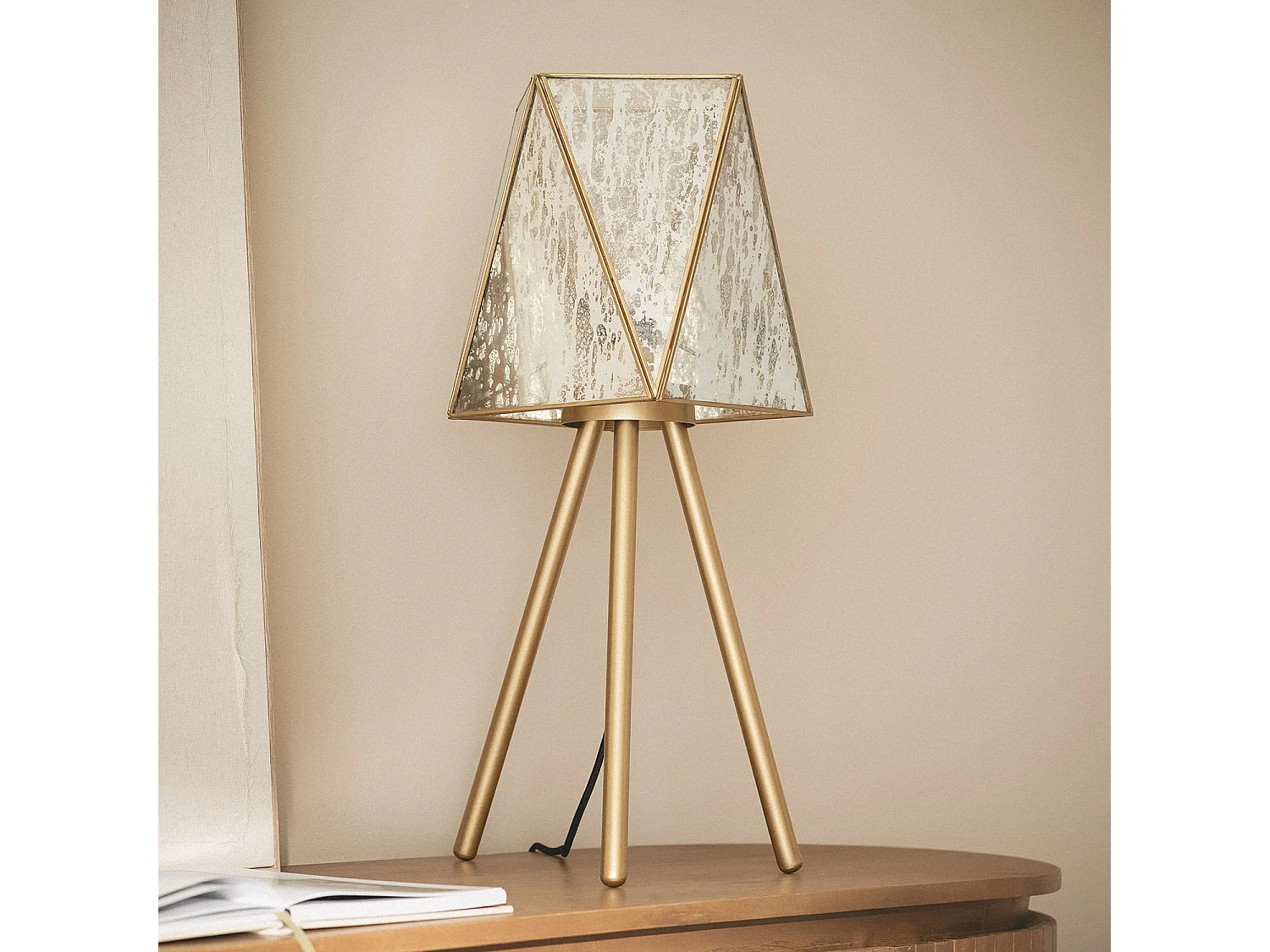 Lampe à Poser Métal et Verre Mattina Doré