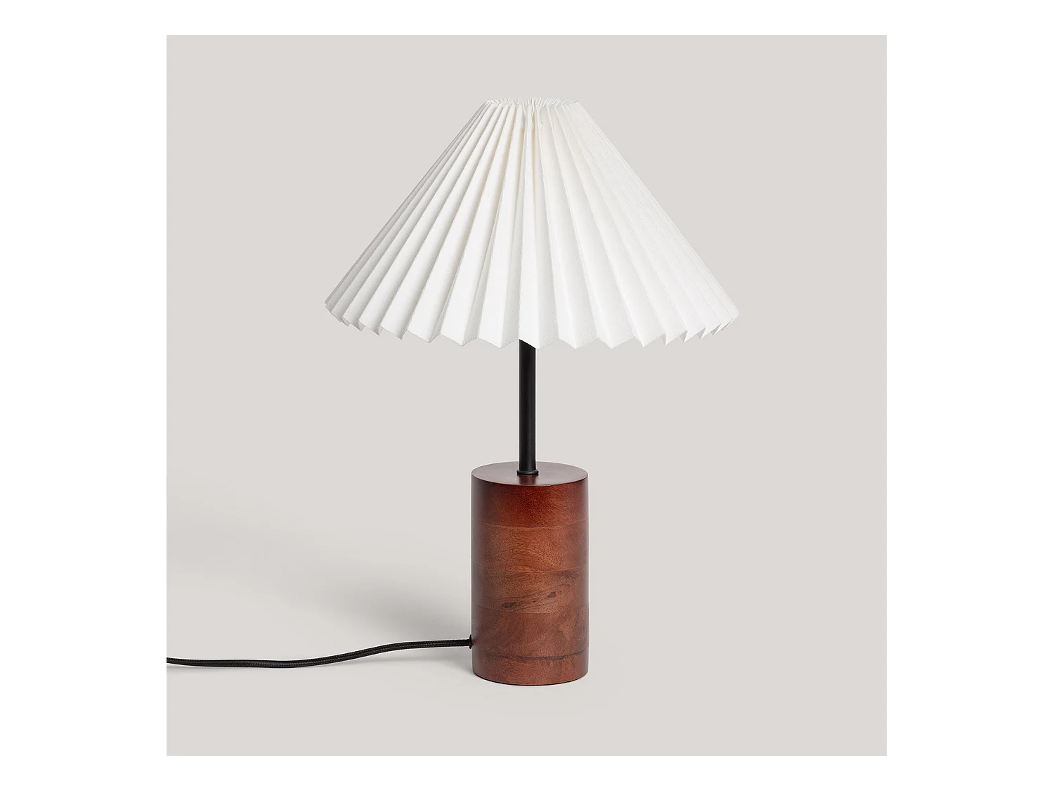 Lámpara de Mesa Madera Leonessa ILUZZIA Blanco Roto