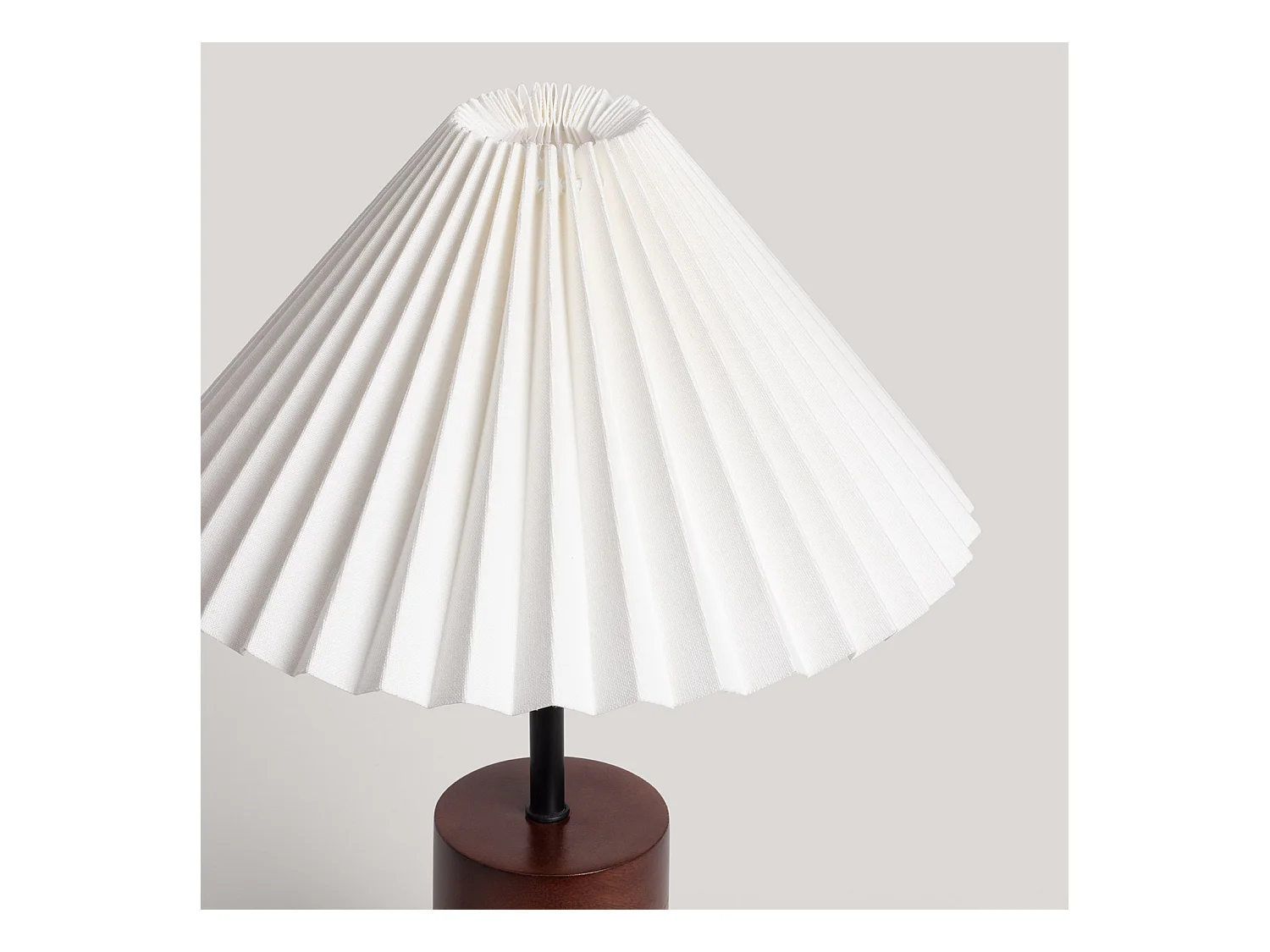 Lámpara de Mesa Madera Leonessa ILUZZIA Blanco Roto