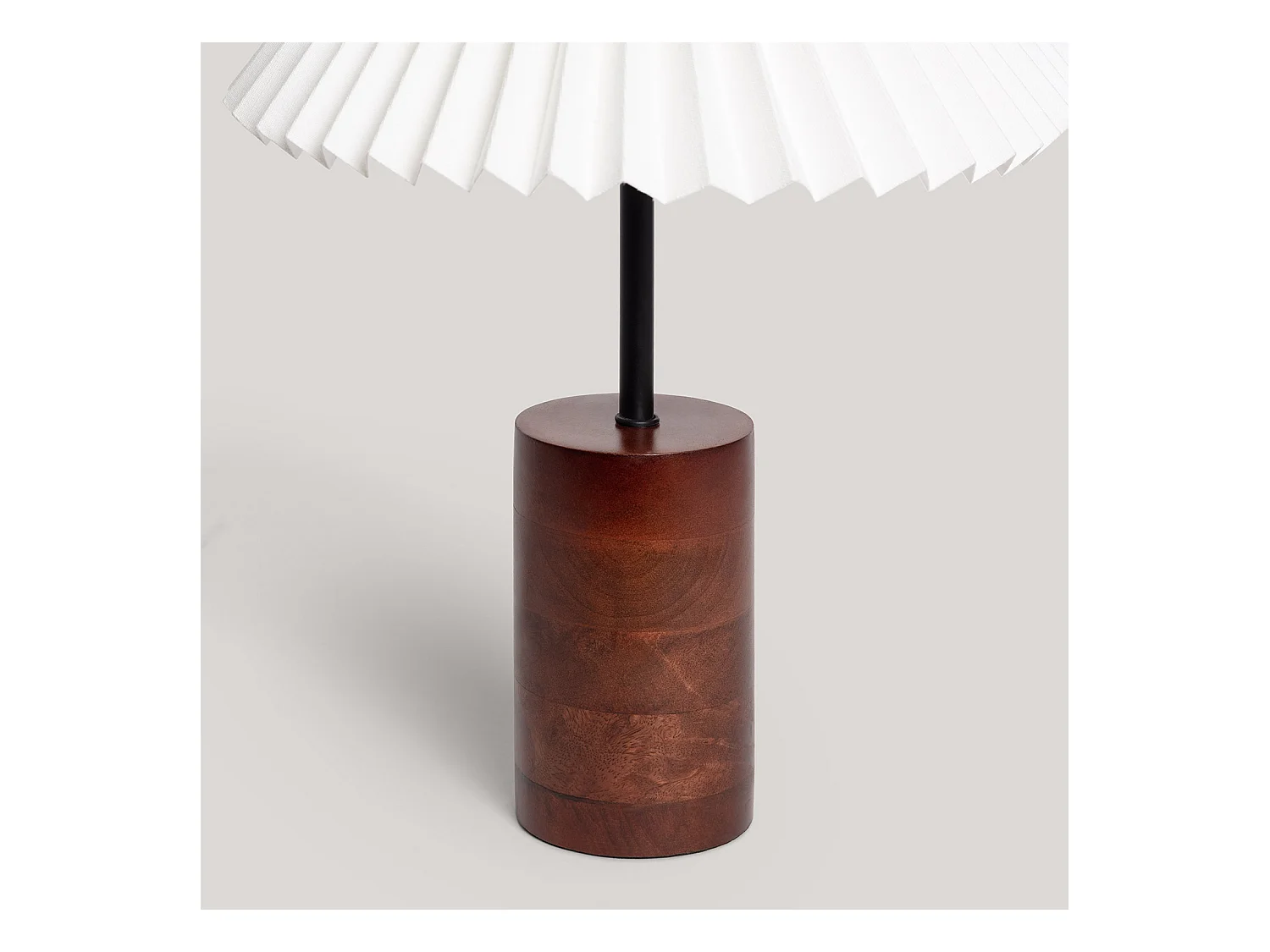 Lámpara de Mesa Madera Leonessa ILUZZIA Blanco Roto