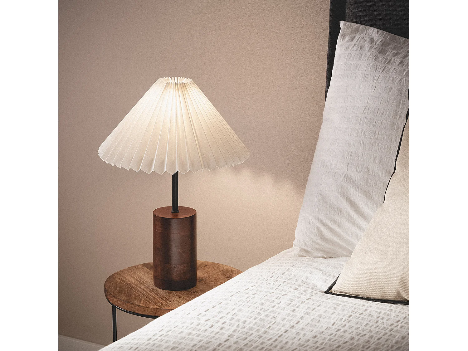 Lampe à Poser Bois Leonessa Blanc cassé