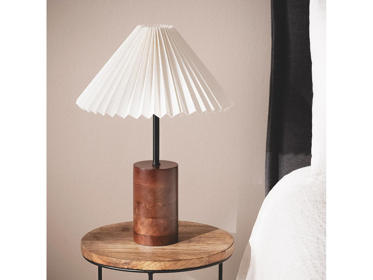 Lampada da Tavolo Legno Leonessa ILUZZIA Bianco Rotto