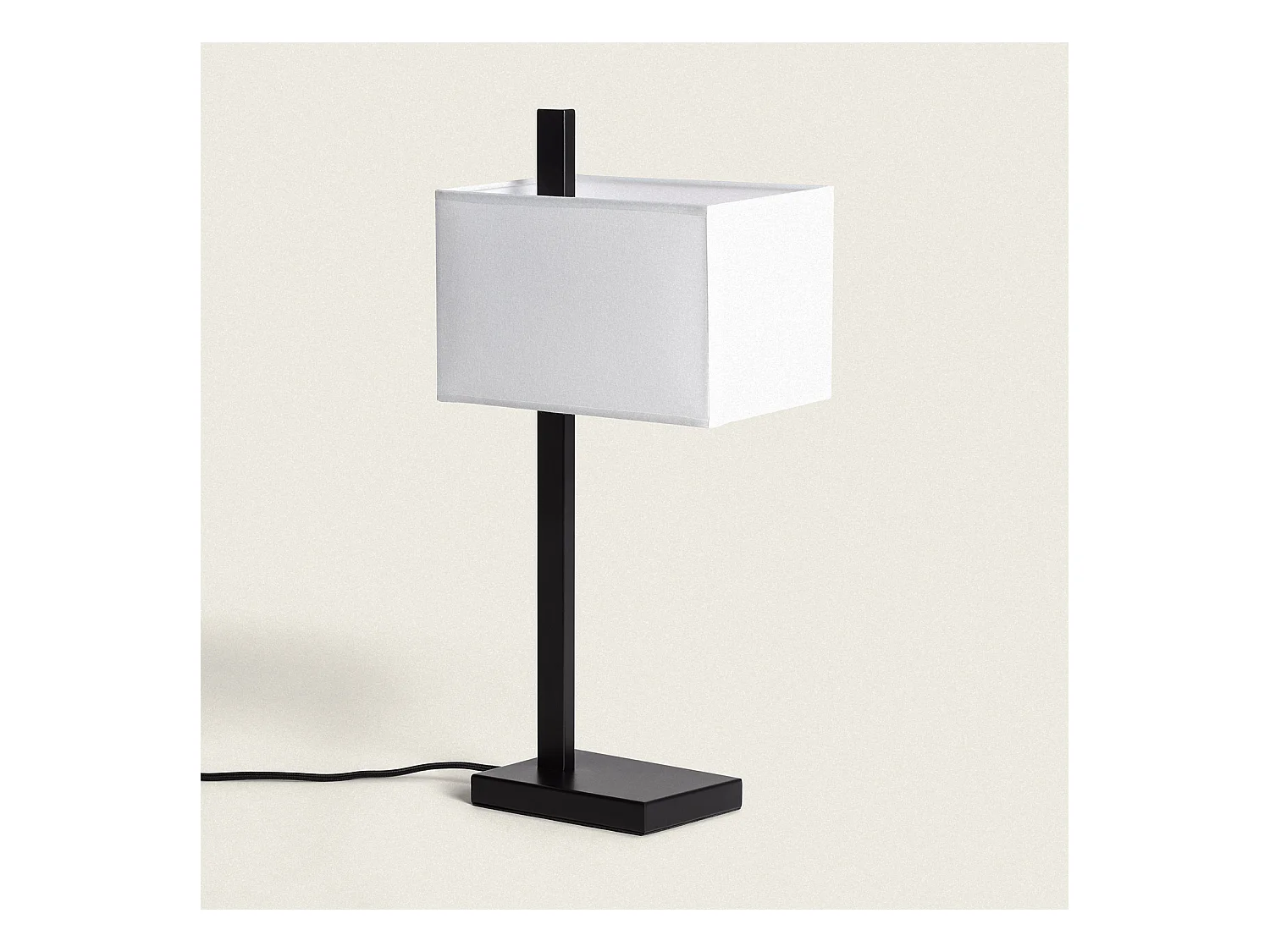 Lampada da Tavolo Metallo e Tessuto con USB e Interruttore Touch Malena Nero