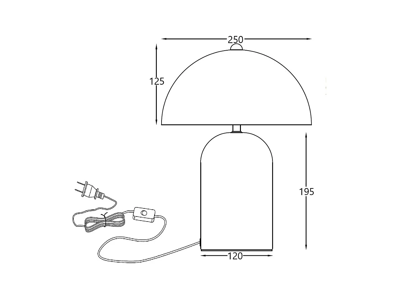 Lámpara de Mesa Metal Slink Cromado