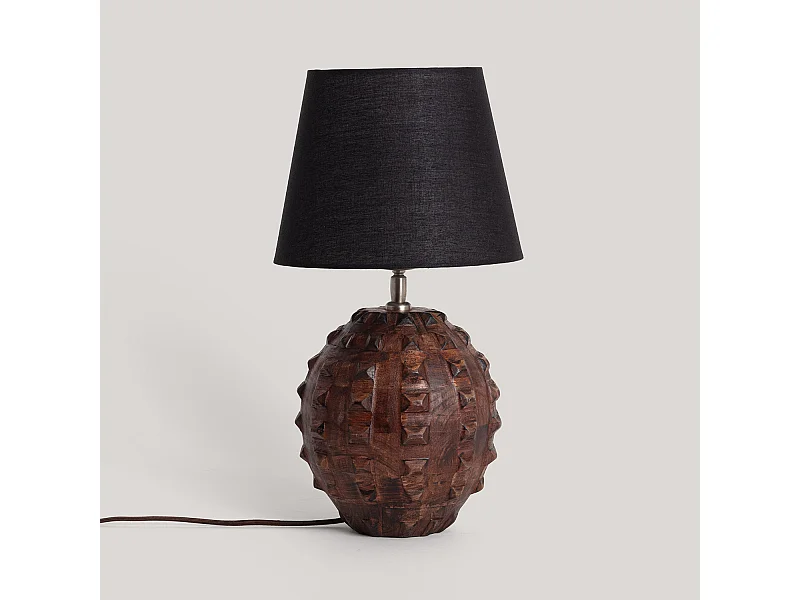 Lámpara de Mesa Madera Samesh II ILUZZIA Blanco