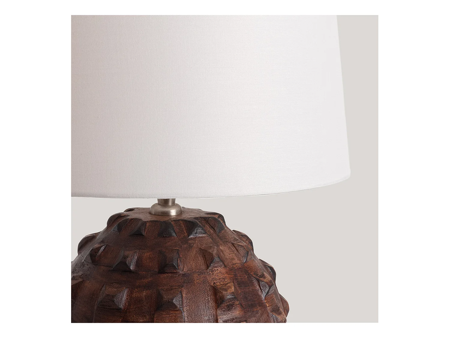 Lámpara de Mesa Madera Samesh II ILUZZIA Blanco