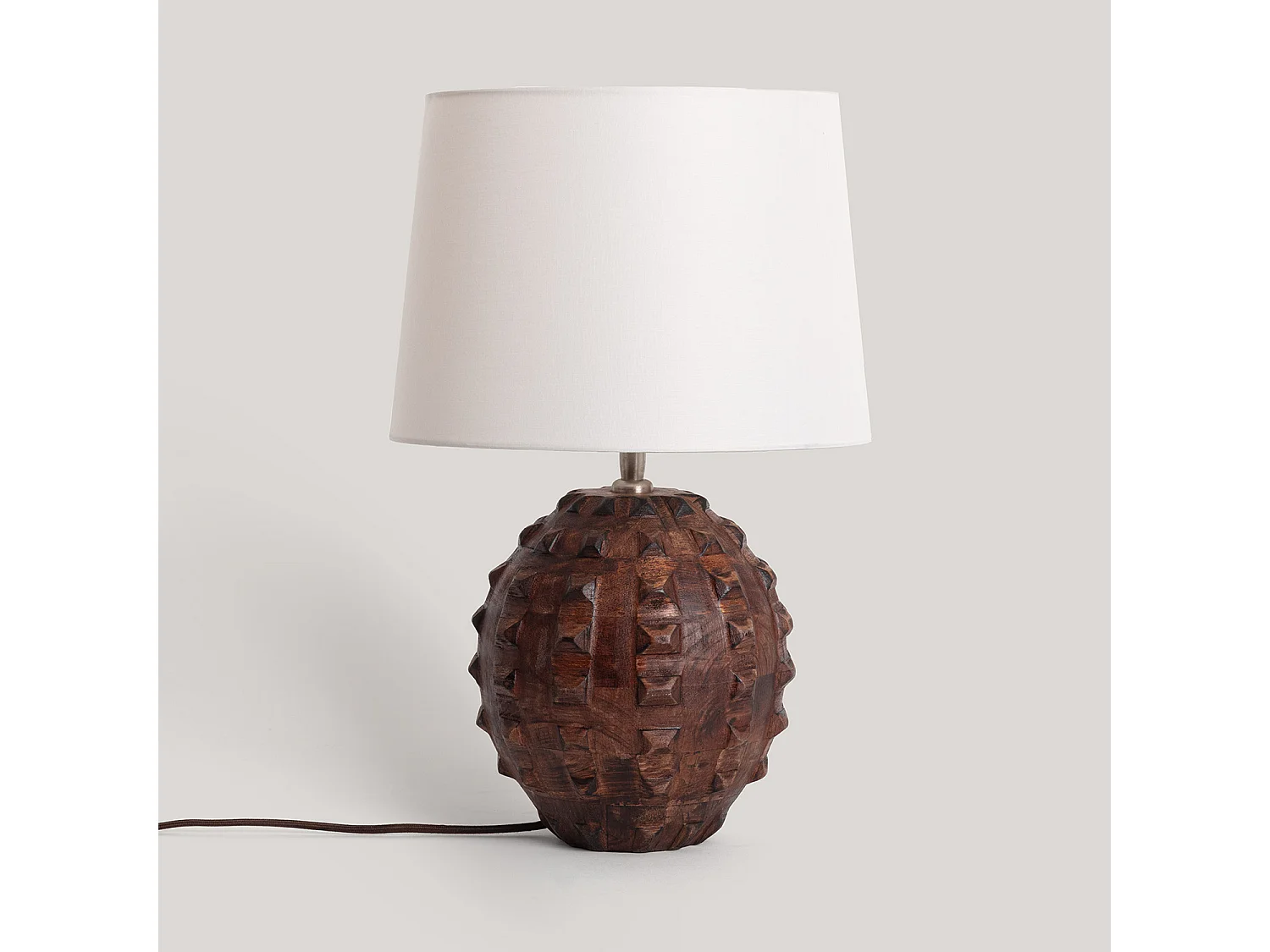 Lampe à Poser Bois Samesh II ILUZZIA Blanc