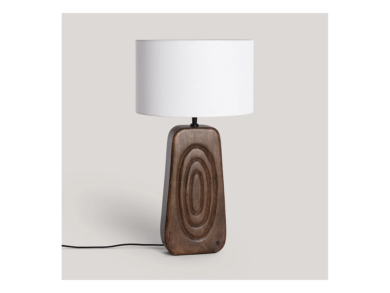 Lampe à Poser Bois Ishana ILUZZIA Blanc