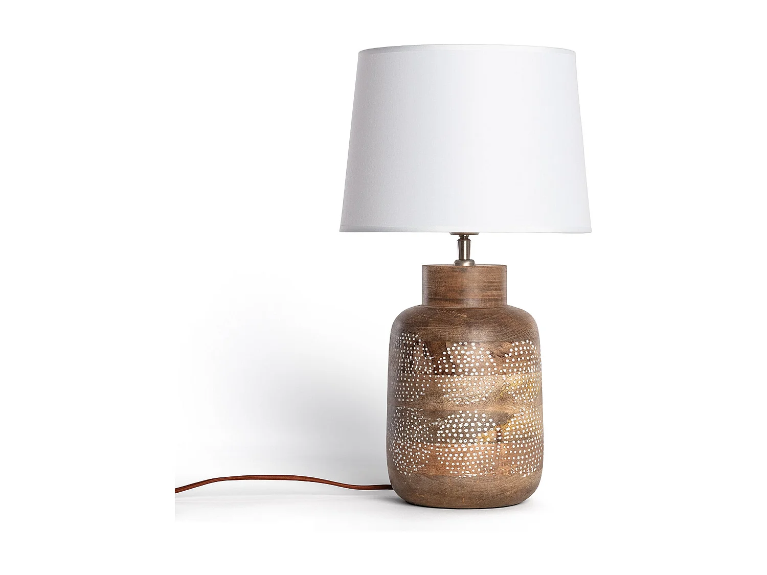 Lampada da Tavolo Legno Akash ILUZZIA Bianco