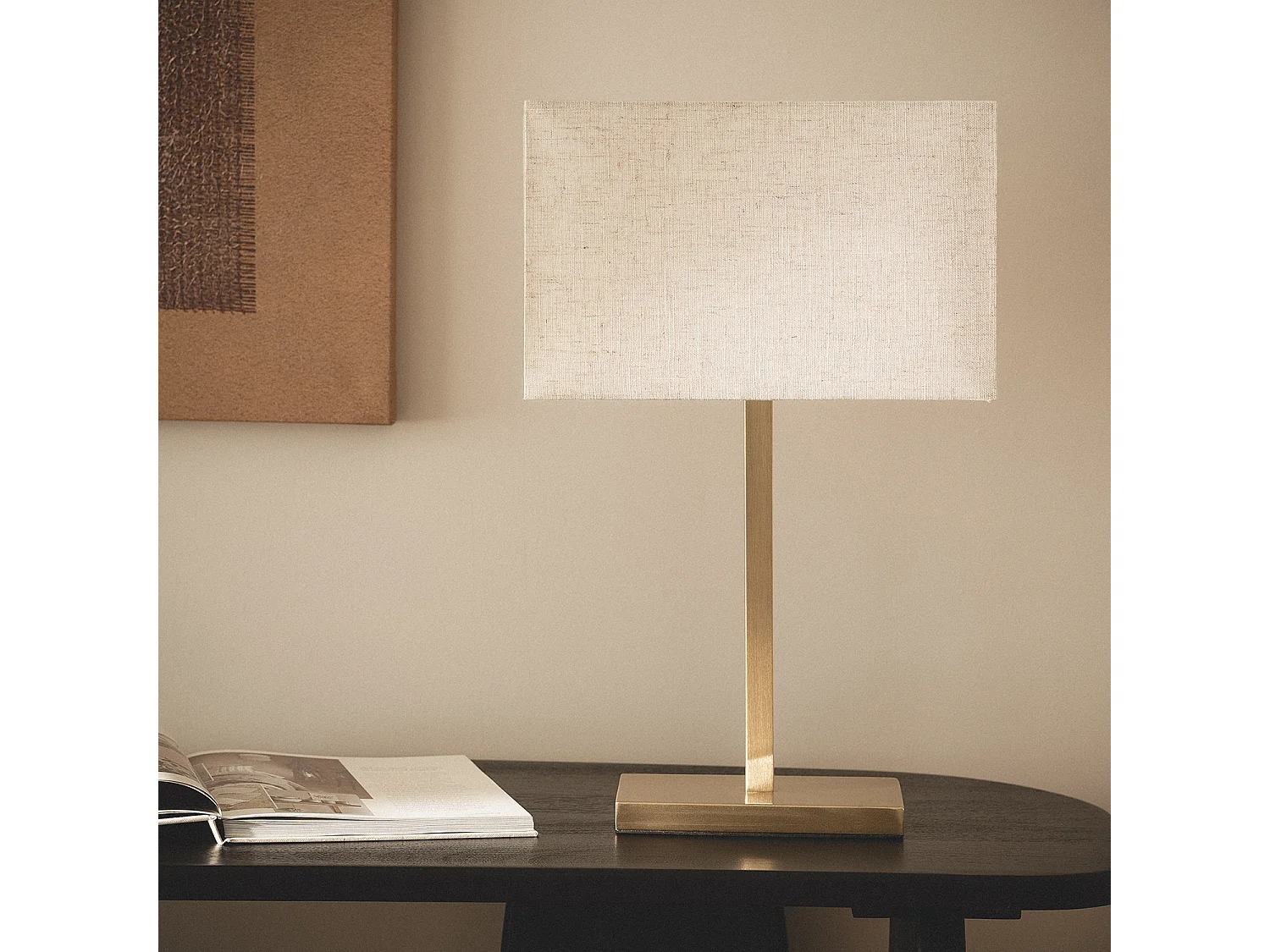 Lampe à Poser Métal et Tissu avec Port USB et Interrupteur Tactile Katie Doré