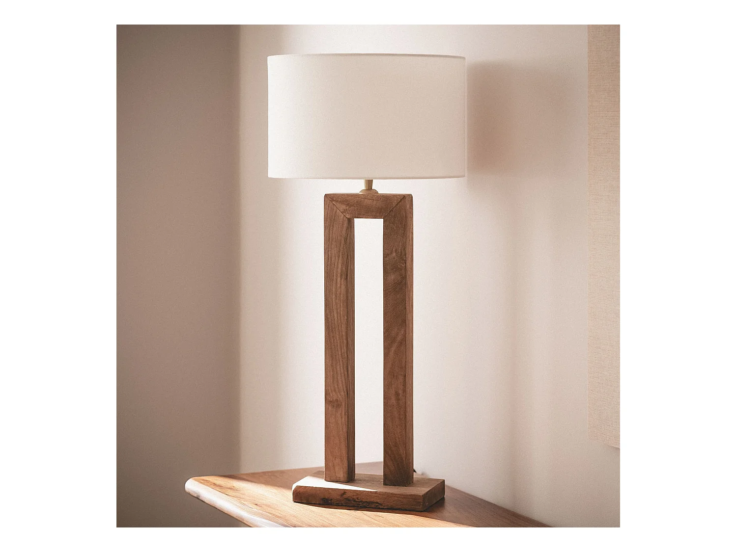 Lampe à Poser Bois Abner Naturel