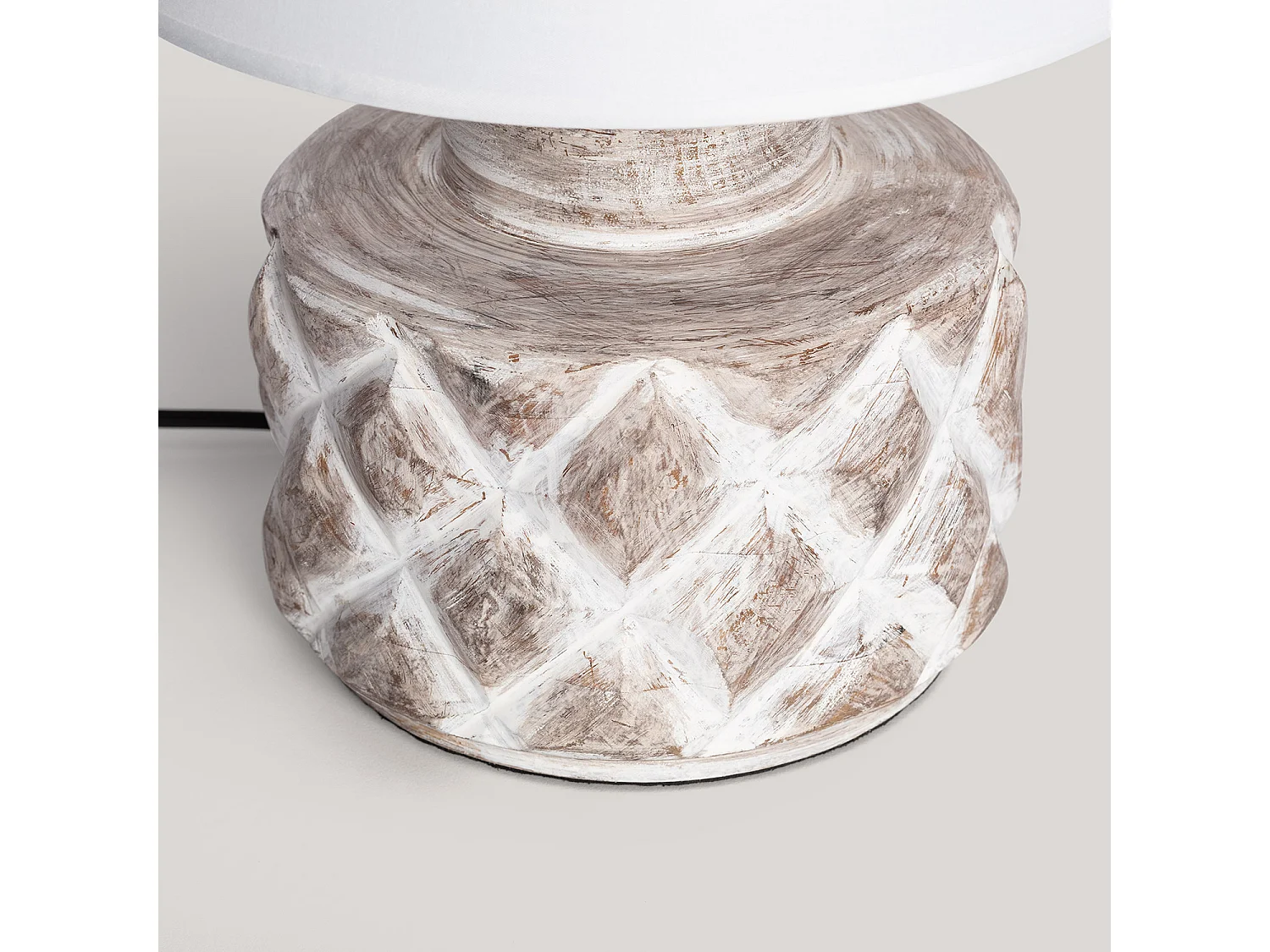 Lampe à Poser Bois Divya ILUZZIA Blanc