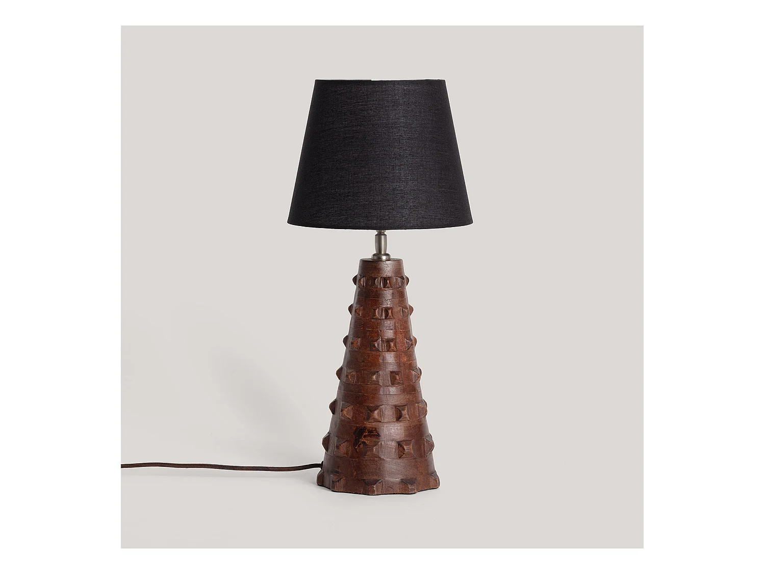 Lámpara de Mesa Madera Samesh ILUZZIA Blanco