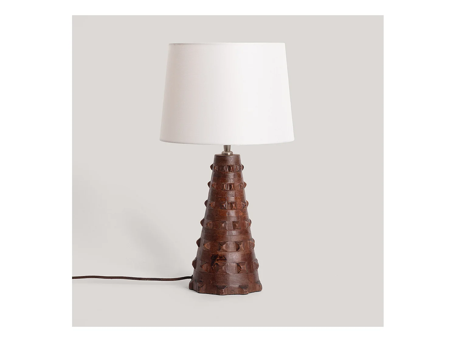 Lámpara de Mesa Madera Samesh ILUZZIA Blanco