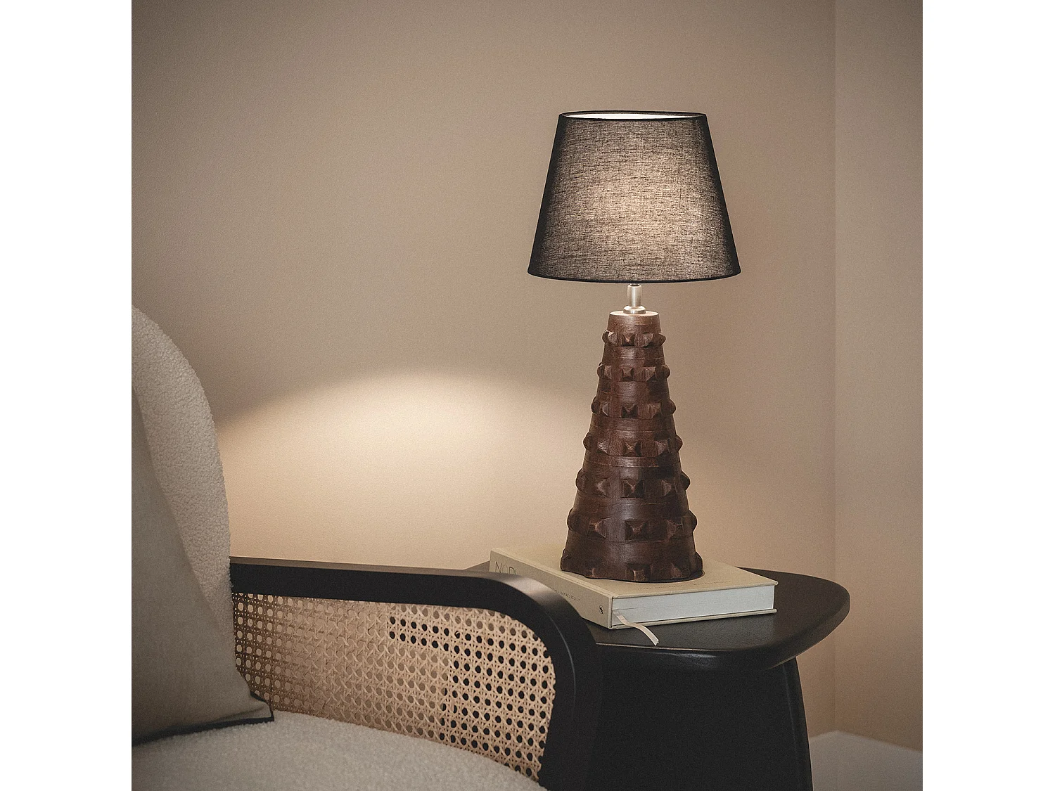 Lampe à Poser Bois Samesh ILUZZIA Blanc