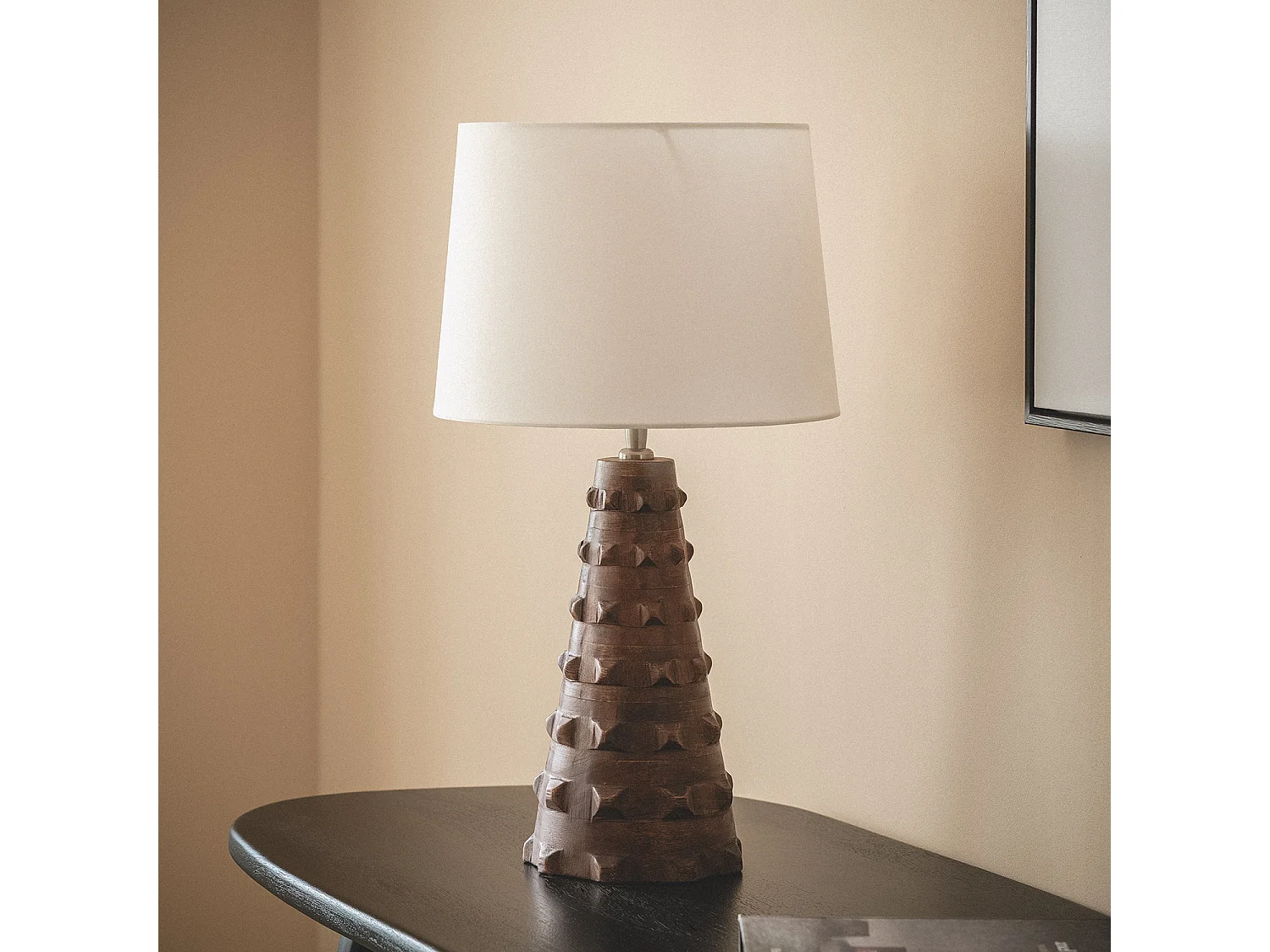 Lampe à Poser Bois Samesh ILUZZIA Blanc