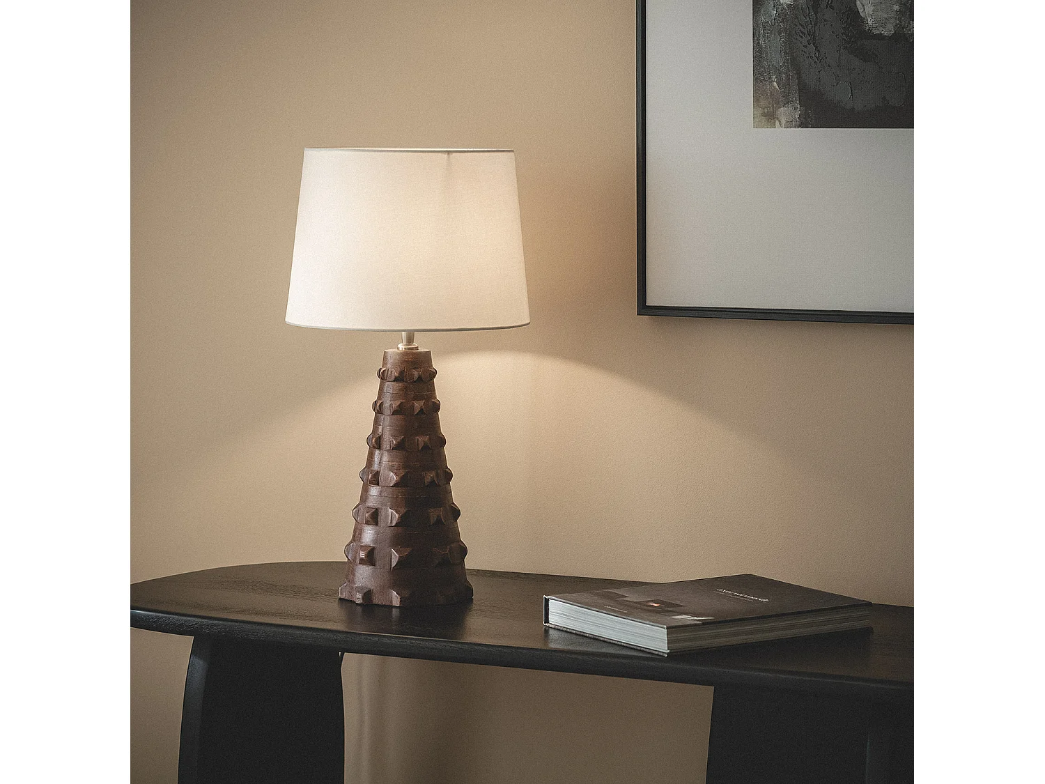 Lampe à Poser Bois Samesh ILUZZIA Blanc