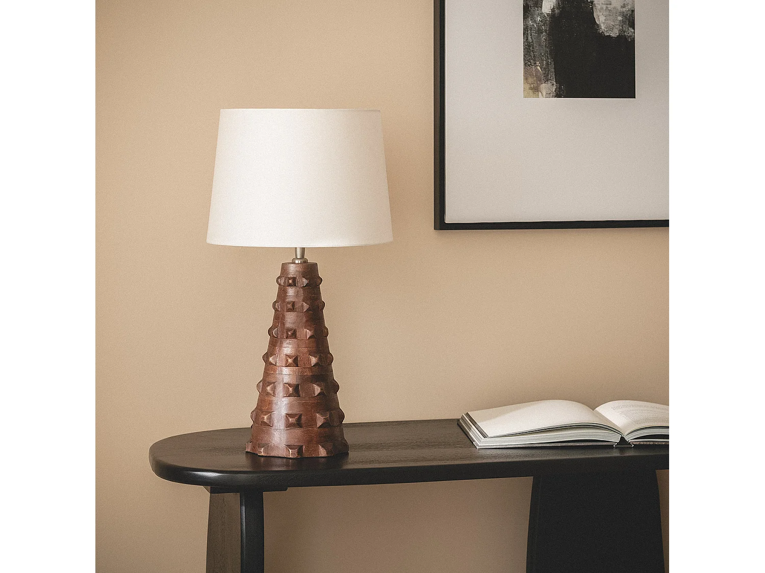 Lampe à Poser Bois Samesh ILUZZIA Blanc