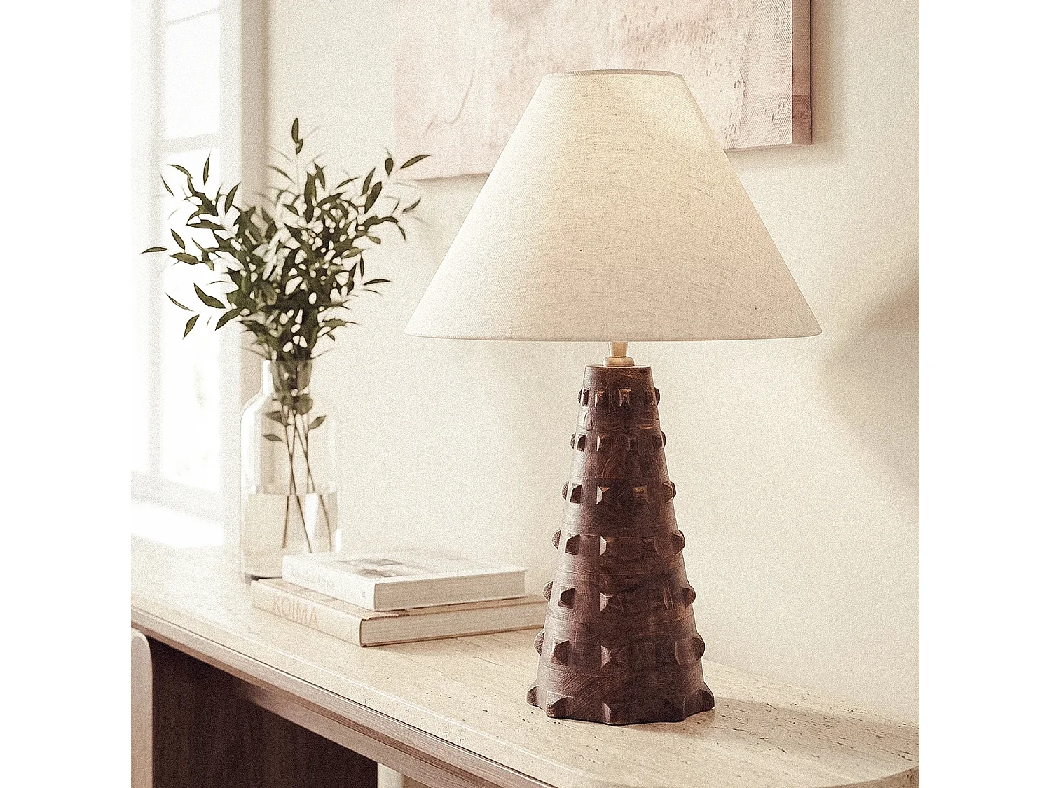 Lampada da Tavolo Legno Samesh ILUZZIA Beige