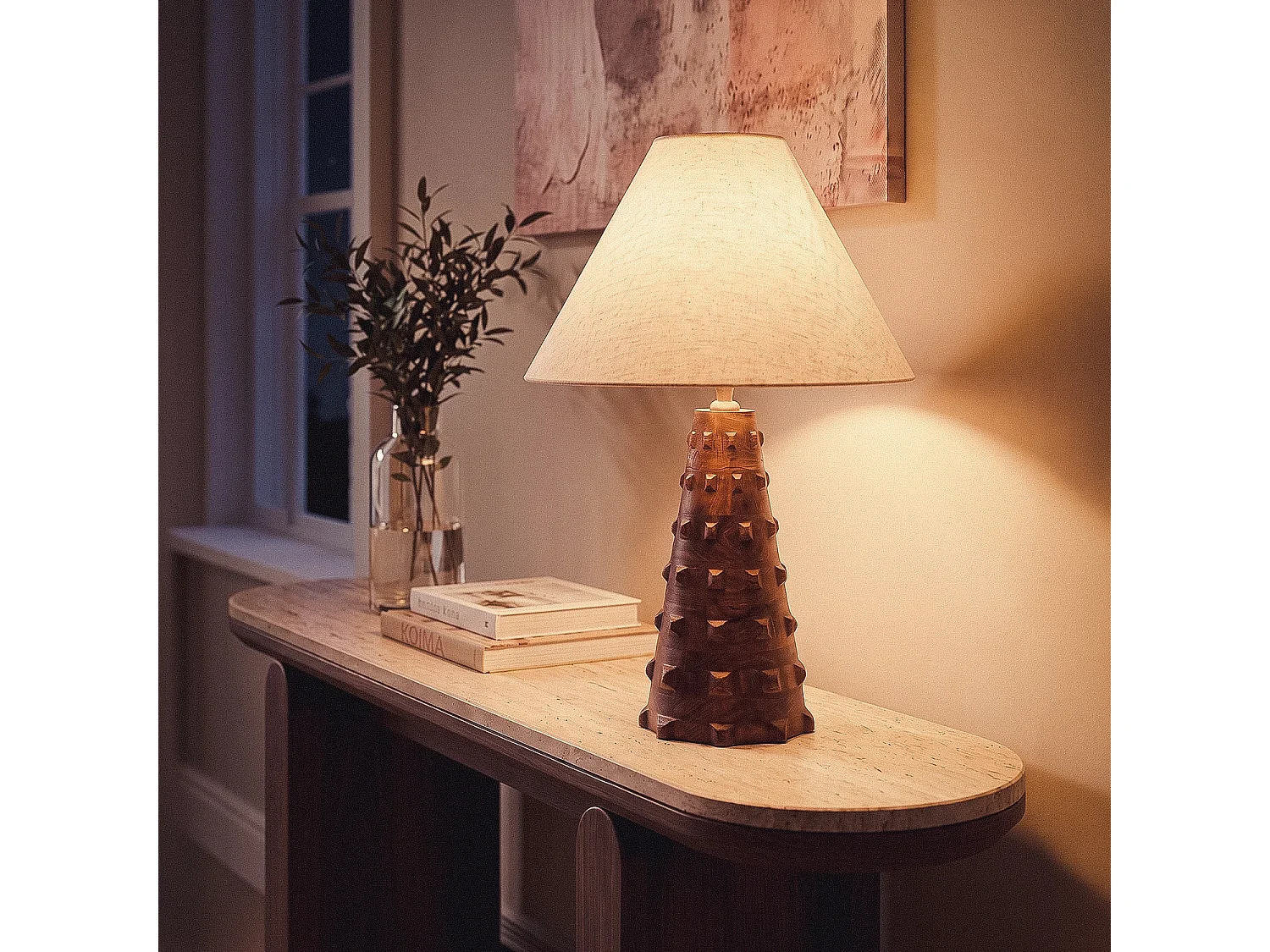 Lampada da Tavolo Legno Samesh ILUZZIA Beige