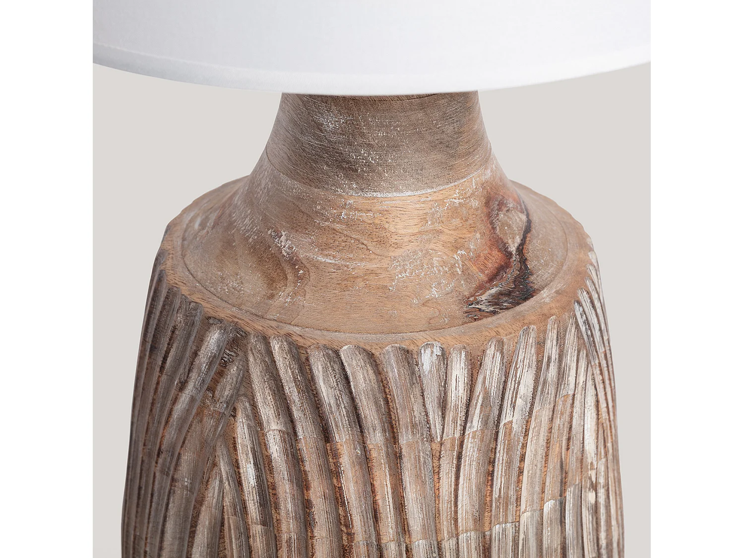 Lampe à Poser Bois Tanmay ILUZZIA Blanc