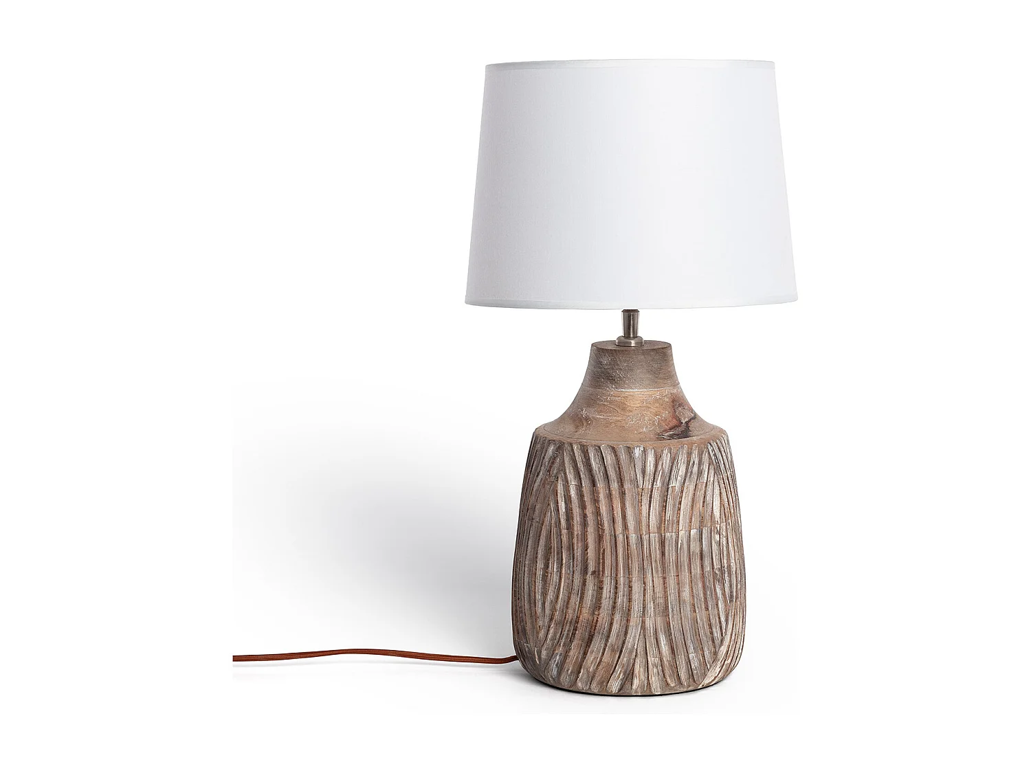 Lampe à Poser Bois Tanmay ILUZZIA Blanc