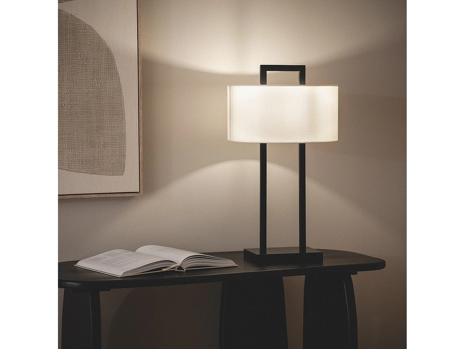 Lampe à Poser Métal avec Port USB et Interrupteur Tactile Tianna Noir